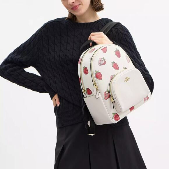 ❤️ Coach Court Backpack With Strawberry Print - Picture 4 of 11